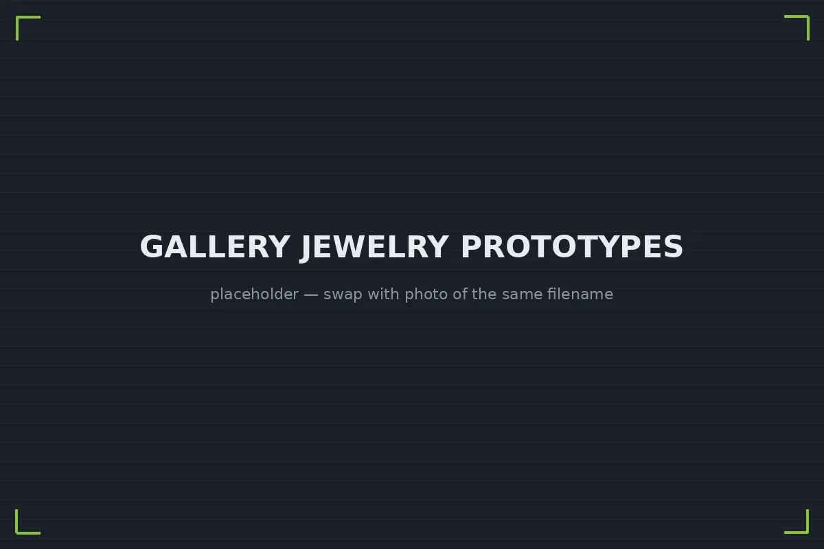 Set of 3D printed jewelry prototypes before casting