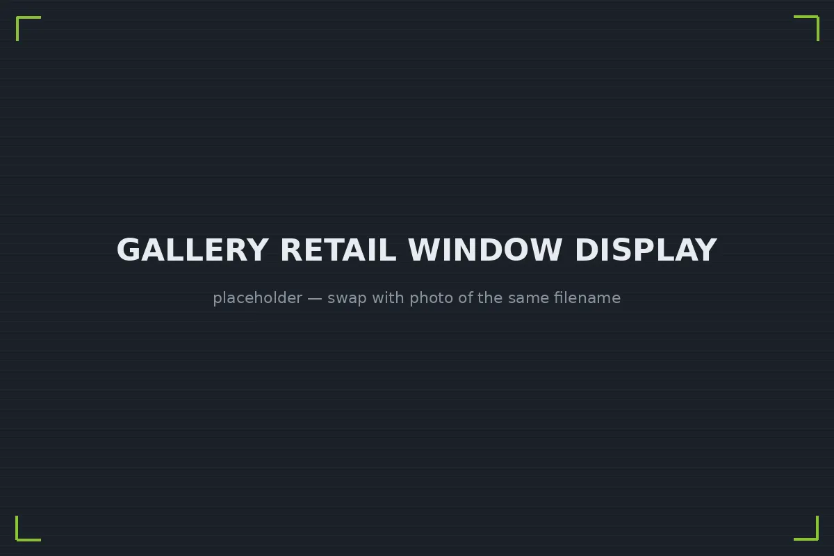 Large 3D printed retail window display piece painted in brand colors
